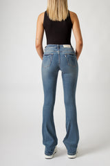 Jeans Donna Flare Fit Denim Medio – Vita Media, Gamba Svasata Effetto Slanciante