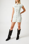Abito Donna Denim Slim Fit con Bottoni – Mini Dress, Stile Casual Chic