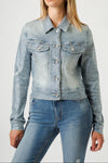 Giacca Donna Denim con Micro Strass – Fit Cropped, Effetto Luminoso Glam