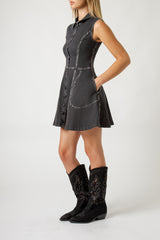 Abito Donna Denim Nero Sleeveless – Taglio Midi