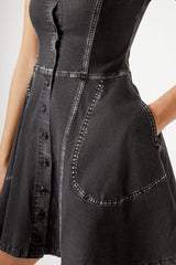 Abito Donna Denim Nero Sleeveless – Taglio Midi