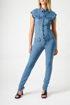 Tuta Donna Denim Slim Fit Senza Maniche – Effetto Second Skin, Stile Urban Chic