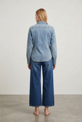 Camicia Giacca Donna in Denim – Lavaggio Medio, Taglio Slim