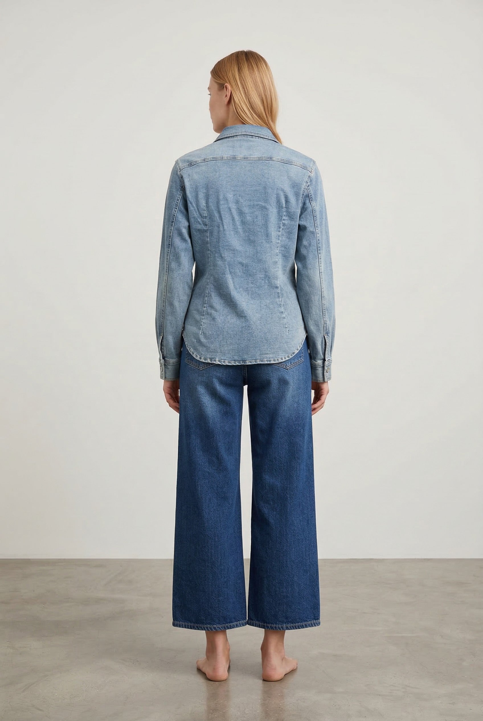 Camicia Giacca Donna in Denim – Lavaggio Medio, Taglio Slim