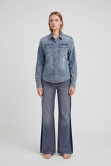 Camicia Giacca Donna in Denim – Lavaggio Medio, Taglio Slim