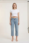Jeans Donna Cropped Straight – Denim Chiaro Lavaggio Vintage