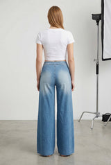 Jeans Donna Palazzo – Denim Chiaro Effetto Vintage Fluido