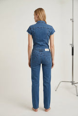 Tuta Donna Denim Slim Fit Senza Maniche – Effetto Second Skin, Stile Urban Chic