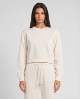 Felpa cropped girocollo
