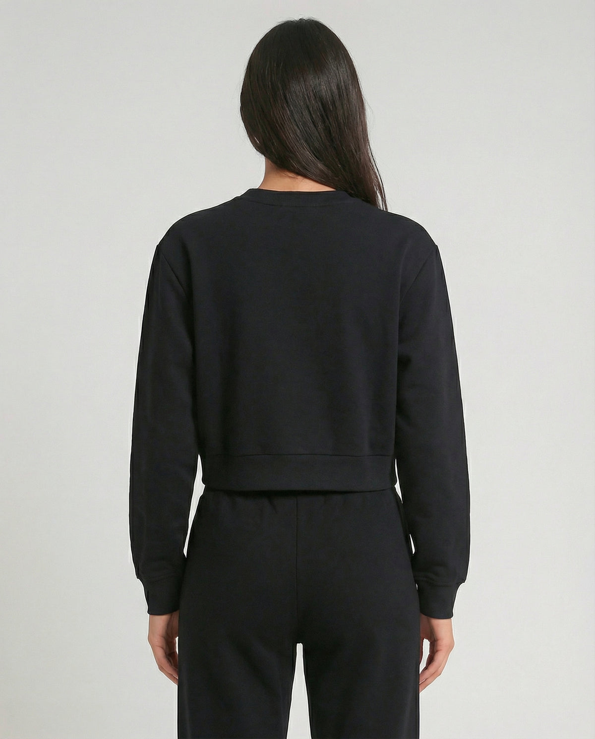 Felpa cropped girocollo