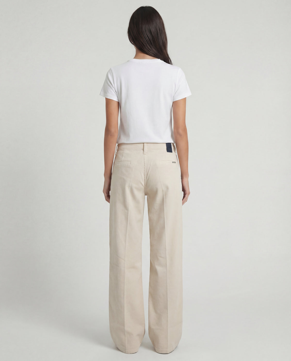Pantaloni wide leg in twill