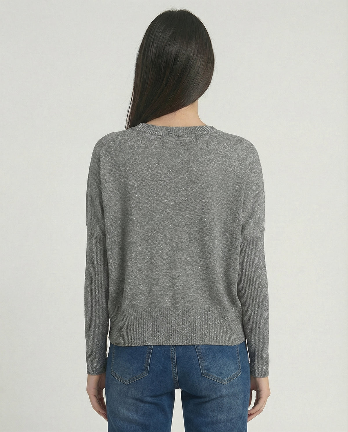 Maglia over lurex girocollo