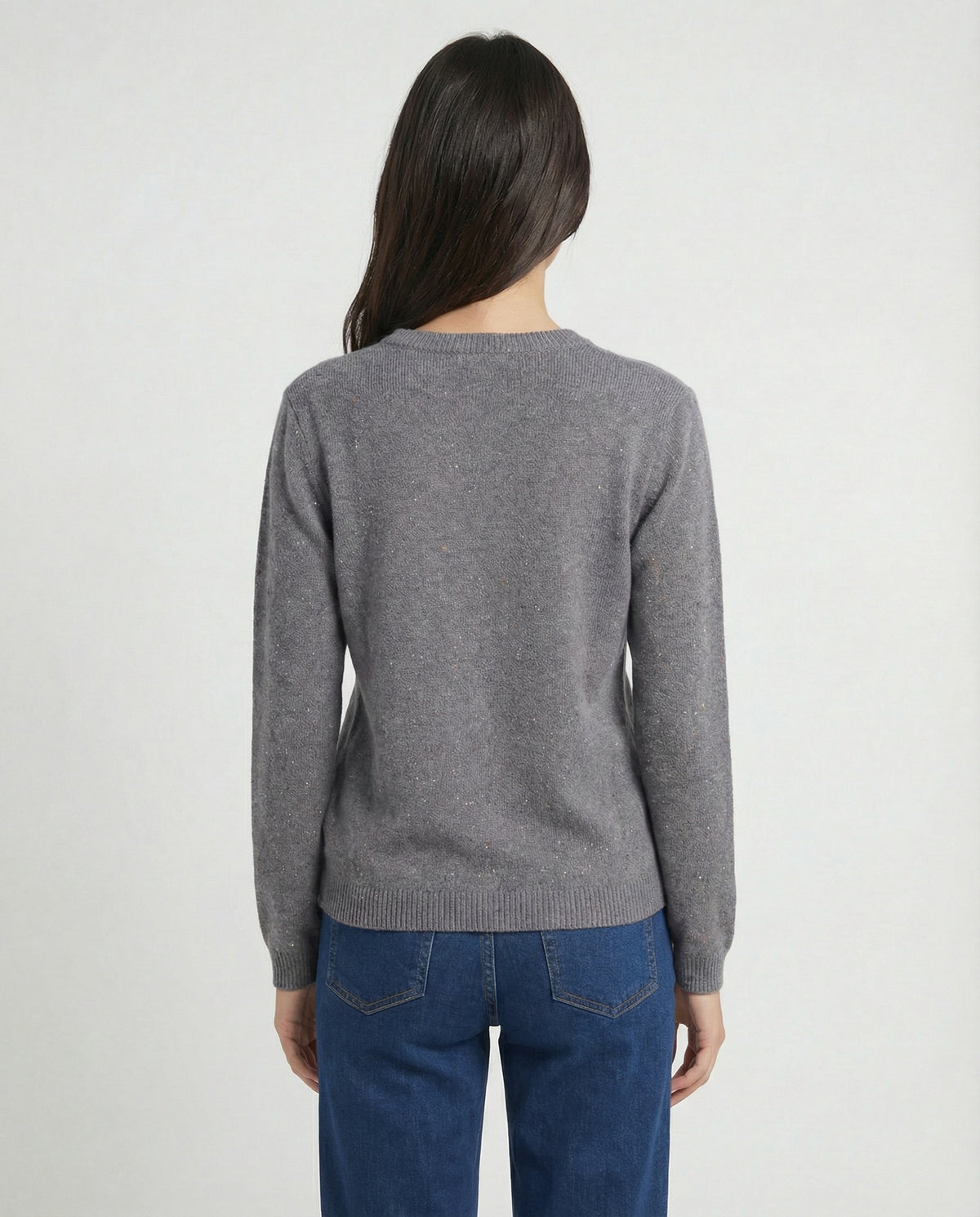 Maglia girocollo in filato mélange