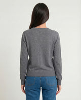 Maglia con scollo a V in filato lurex
