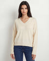 Maglia con scollo a V in misto cashmere