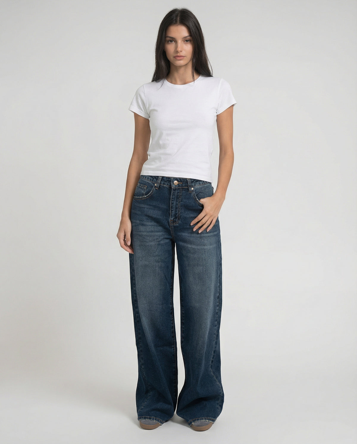 Jeans wide leg denim