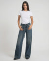 Jeans wide leg con cintura in denim