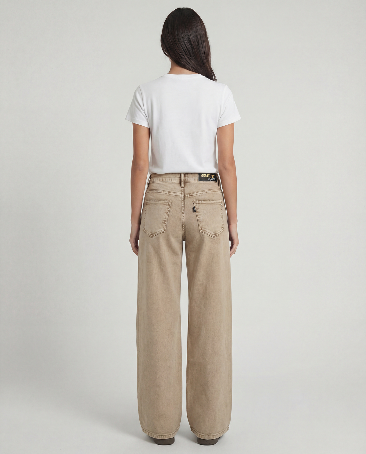 Jeans palazzo con cintura in denim