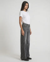 Jeans wide leg con pannelli a contrasto