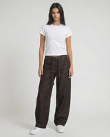 Jeans wide leg con coulisse