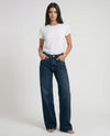 Jeans wide leg denim blu medio