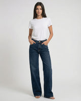 Jeans wide leg denim blu medio