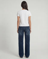 Jeans straight fit denim blu medio