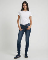 Jeans skinny blu medio effetto used