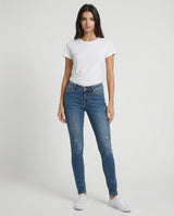 Jeans skinny blu chiaro effetto used