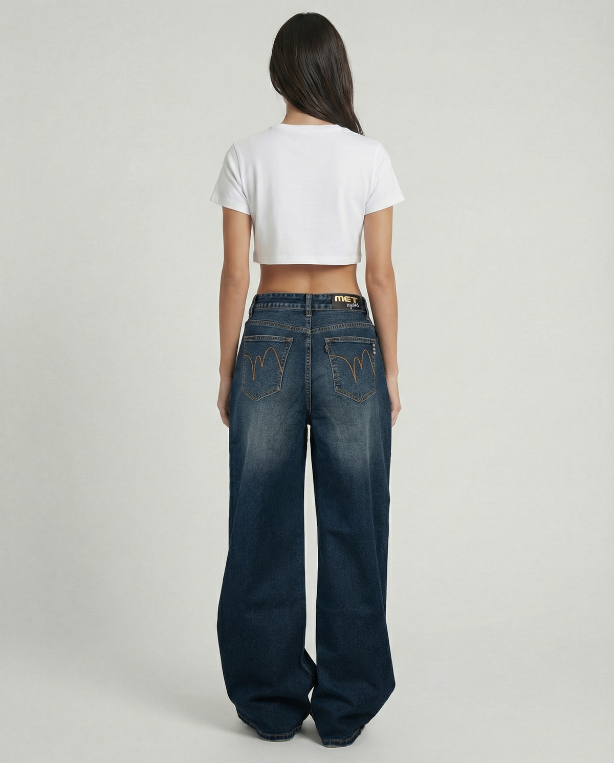 Jeans wide leg denim
