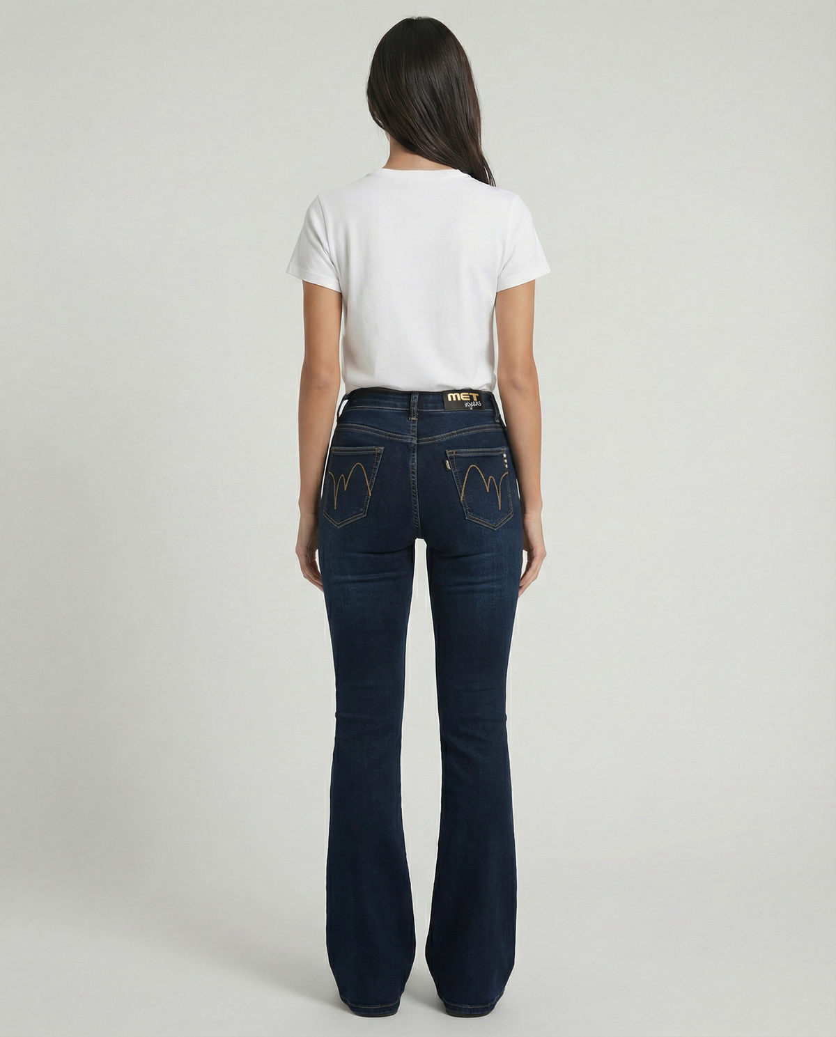 Jeans slim bootcut denim blu scuro