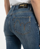 Jeans skinny blu chiaro effetto used