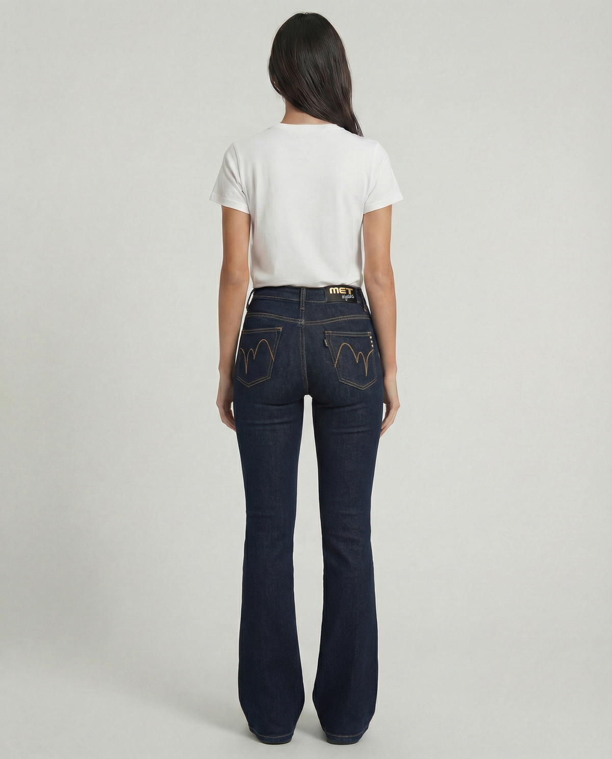 Jeans slim bootcut blu denim scuro
