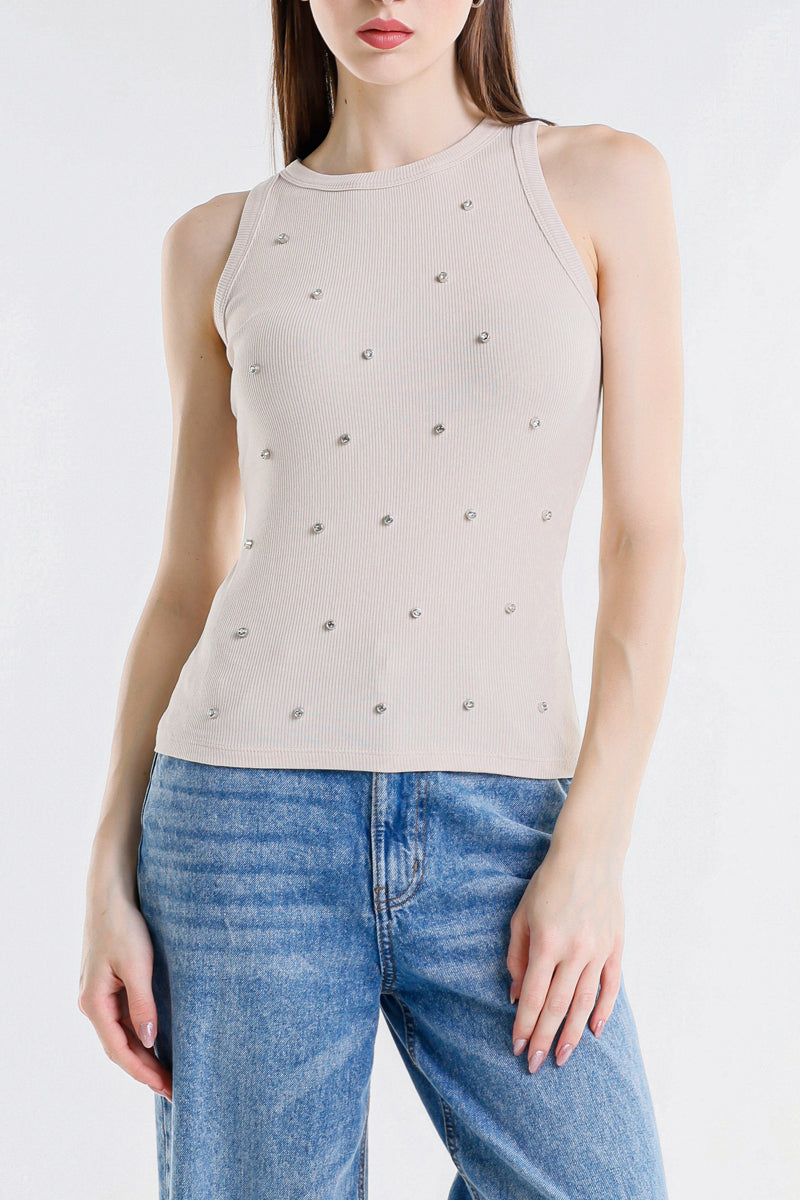 CANOTTA VOGATORE CON STRASS