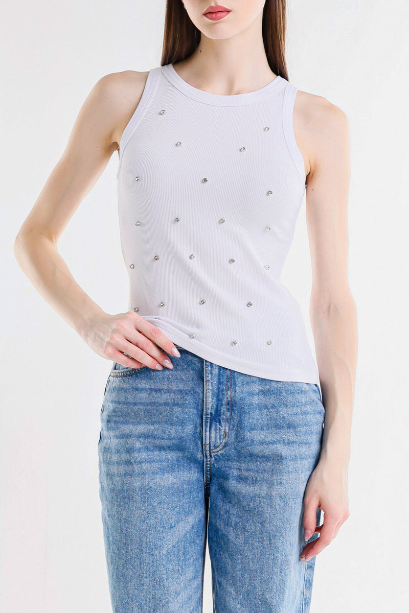 CANOTTA VOGATORE CON STRASS