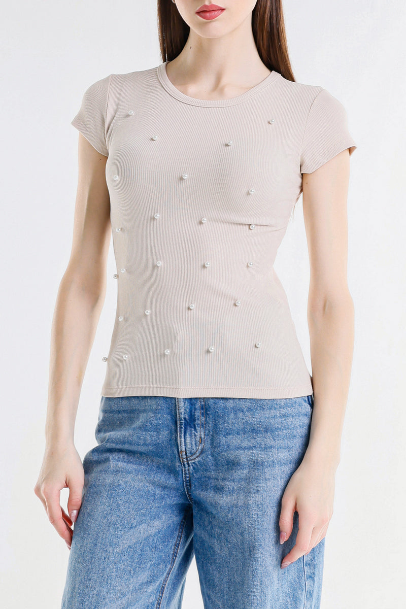T-SHIRT CON PERLE