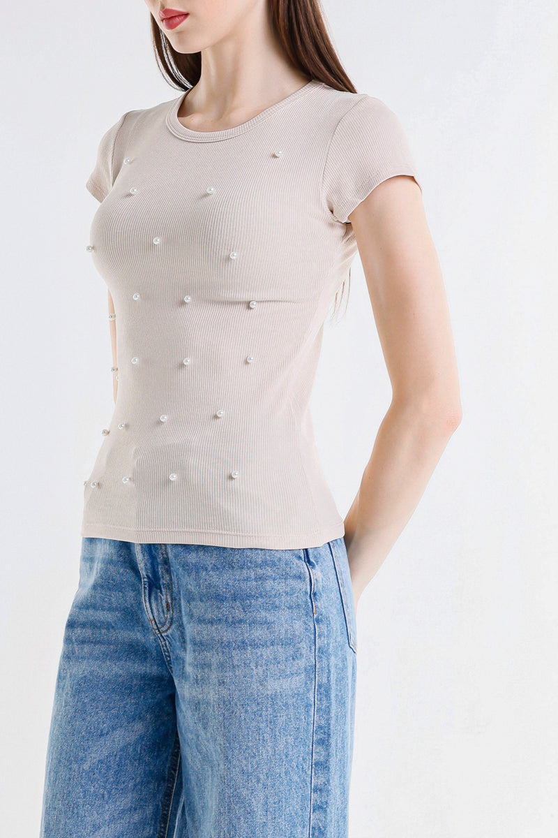 T-SHIRT CON PERLE