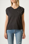 Top Donna Sleeveless con Dettagli Luminosi – Fit Morbido, Stile Minimal Chic