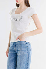 LAMINATED TEXT T-SHIRT