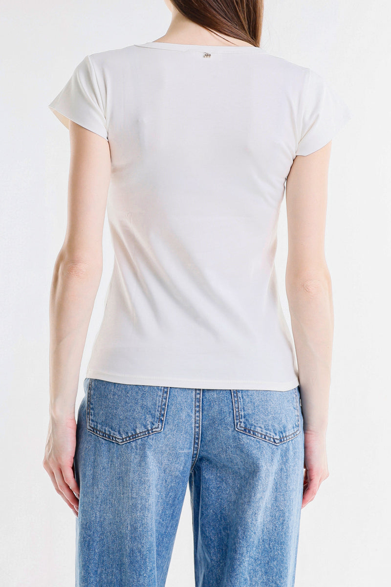 T-SHIRT SCRITTA LAMINATA