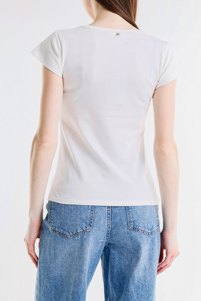T-SHIRT SCRITTA LAMINATA