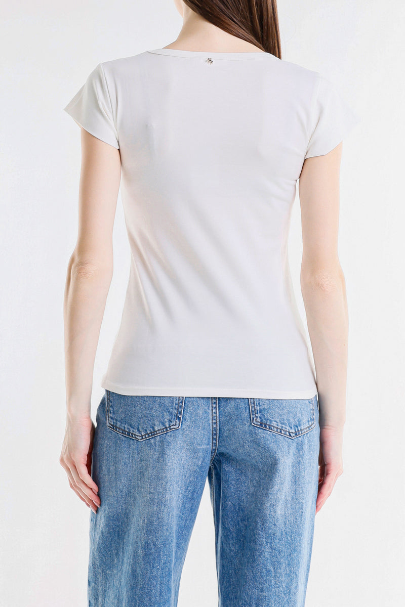 T-SHIRT SCRITTA LAMINATA