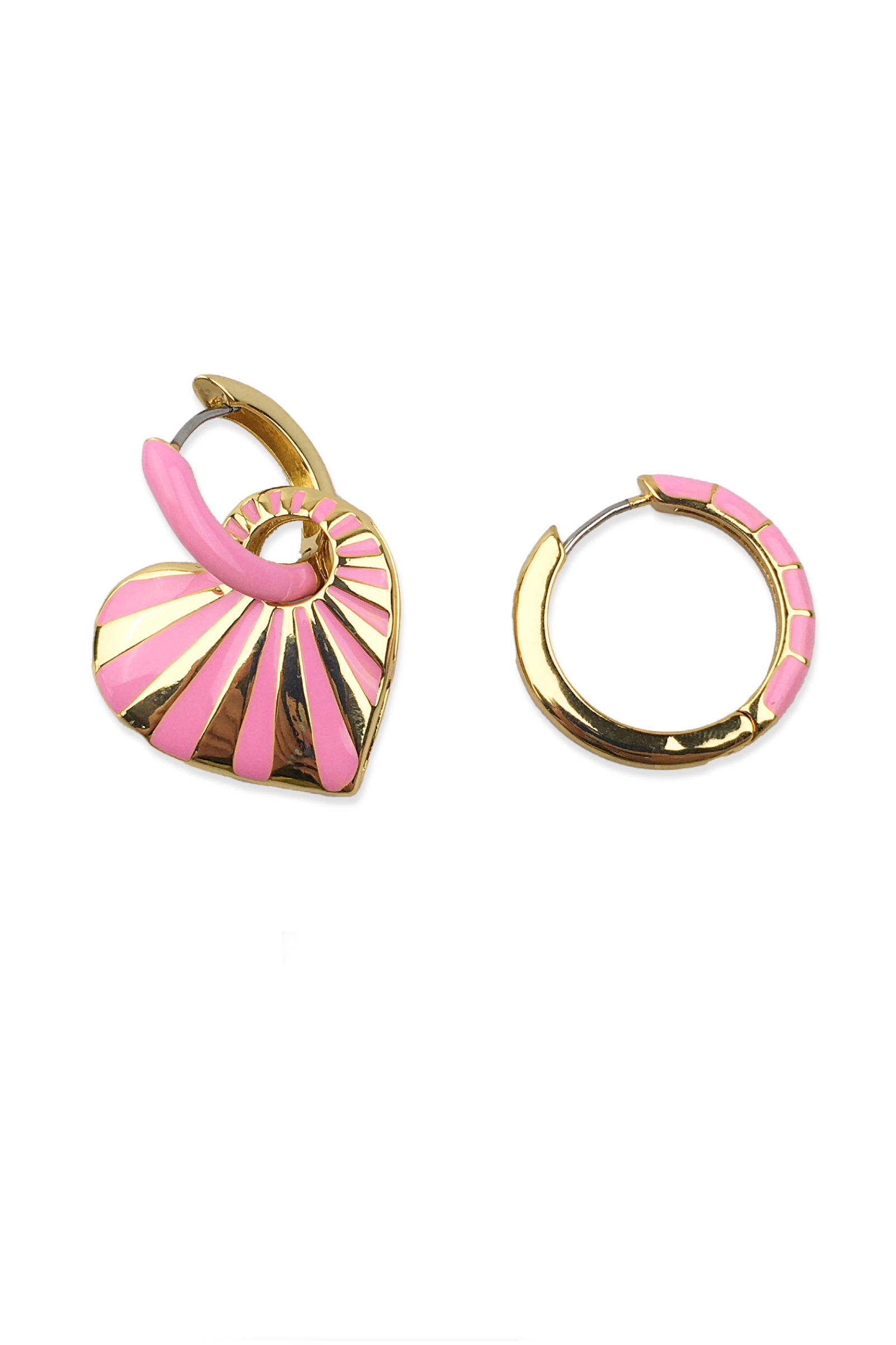 PINK HEART LOOP EARRINGS