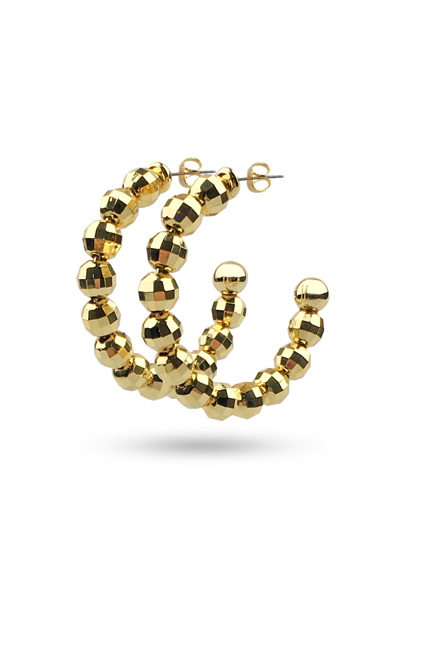 GOLDEN STONE LOOP EARRING