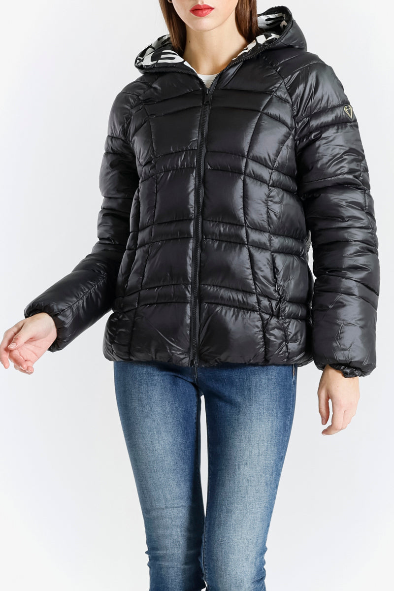 Giacca Imbottita Donna con Cappuccio - Modello Corto
