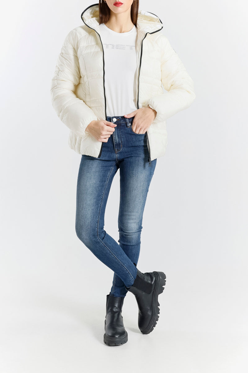 Giacca Imbottita Donna con Cappuccio - Modello Corto
