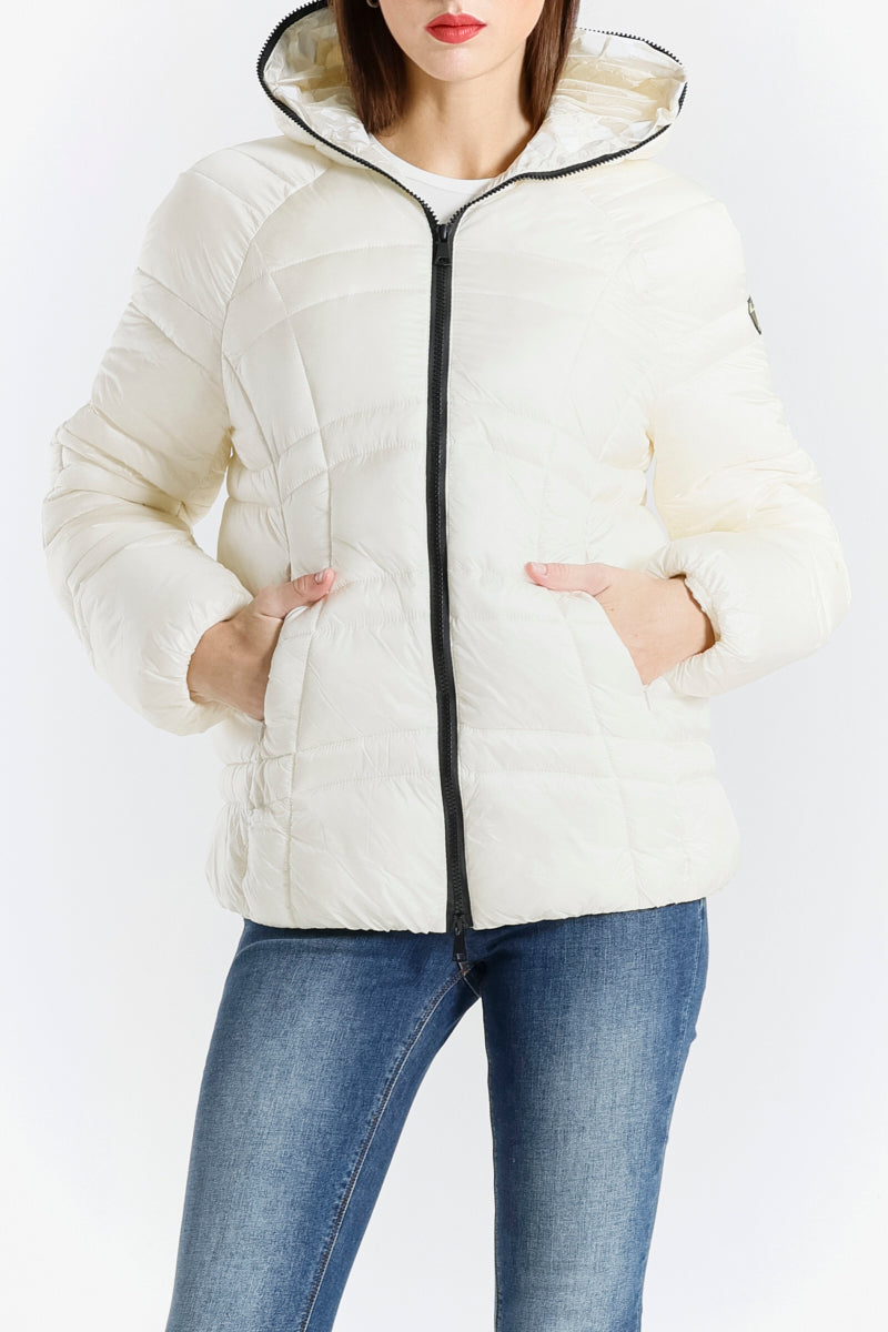 Giacca Imbottita Donna con Cappuccio - Modello Corto