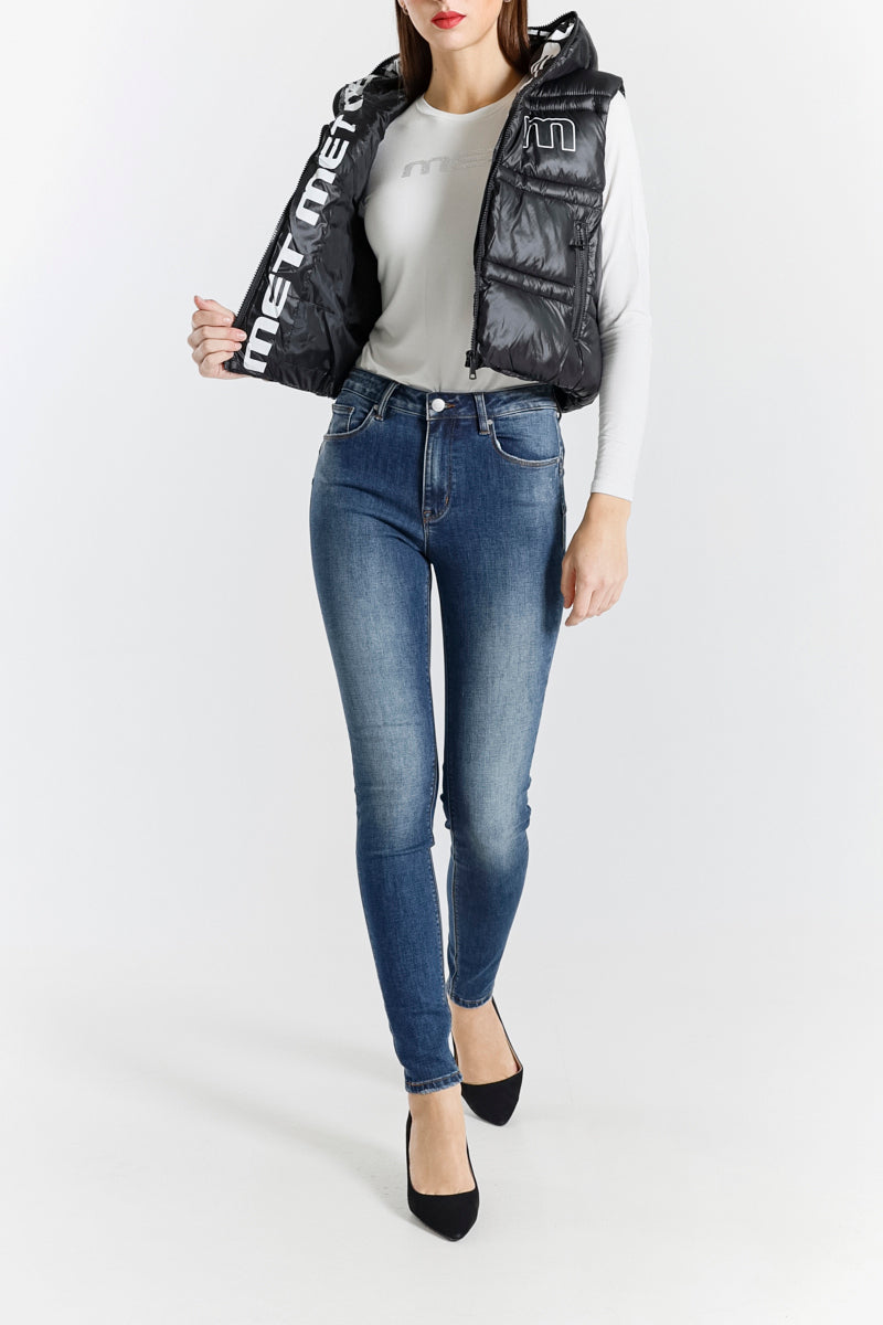 Gilet Imbottito Donna con Cappuccio