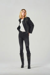 Giacca Biker in Eco-Pelle con Zip Asimmetrica