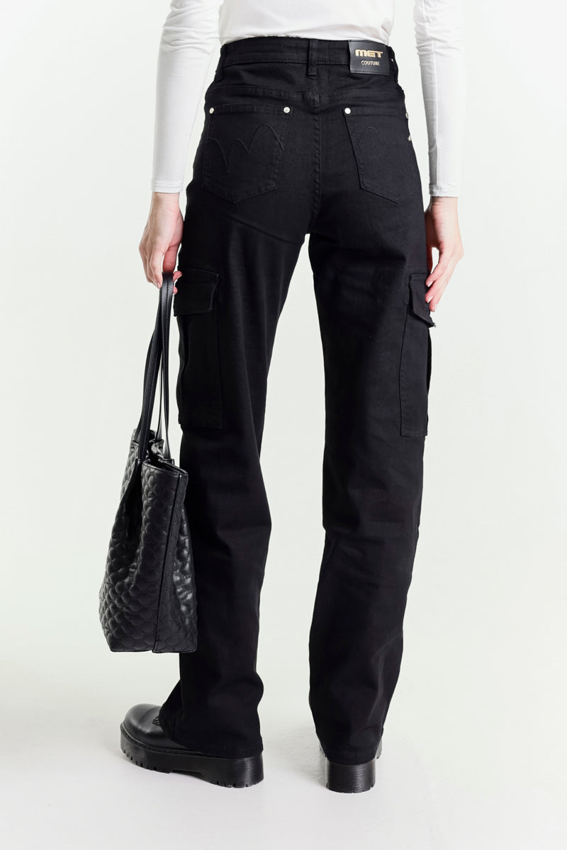 Pantaloni Cargo A Vita Alta In Bull